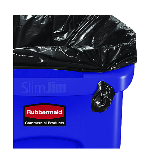 Rubbermaid Commercial Slim Jim Plastic Recycling Container with Venting Channels, 23 gal, Plastic, Blue (354007BE)
