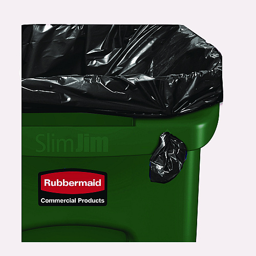 Rubbermaid Commercial Slim Jim Plastic Recycling Container with Venting Channels, 23 gal, Plastic, Green (354007GN)
