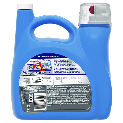 Downy Commercial Liquid Fabric Softener, Clean and Fresh Scent, 140 oz Pour Bottle, 4/Carton (14121)