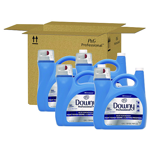 Downy Commercial Liquid Fabric Softener, Clean and Fresh Scent, 140 oz Pour Bottle, 4/Carton (14121)