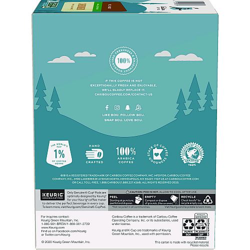 Caribou Coffee Caribou Blend Decaf Coffee K-Cups, 24/Box (6995)
