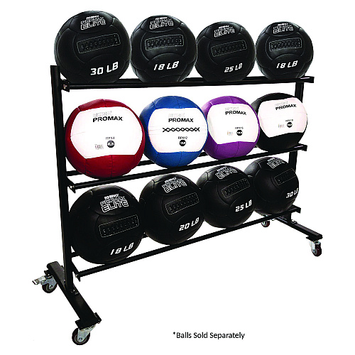 Champion Sports RPX Medicine Ball Rack, Metal, 220 lb Capacity, 18.5 x 62 x 45, Black (RPXRACK)