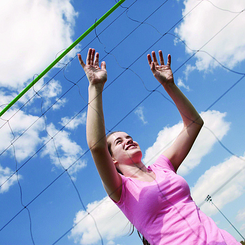 Champion Sports Deluxe Volleyball Set, Official-Size Volleyball, Volleyball Net (VBSET)