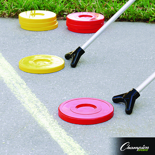 Champion Sports Economy Shuffleboard Set, 15-ft Court, Four 51" Cues, Eight Discs (SBA20)