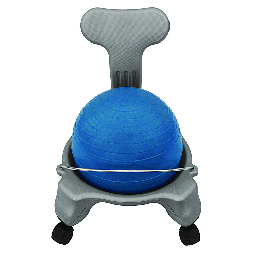 Champion Sports Kid's Ball Chair, Supports Up to 264 lb, 12.5" Seat Height, Blue Seat, Silver Base (KDCH)