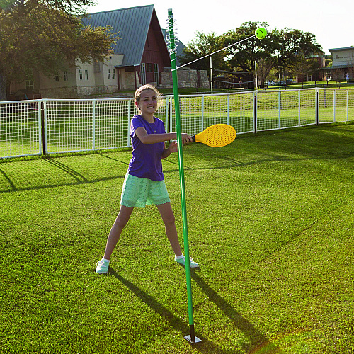Champion Sports Tether Tennis Game Set, Two Paddles, Two Tennis Balls (TTGAME)