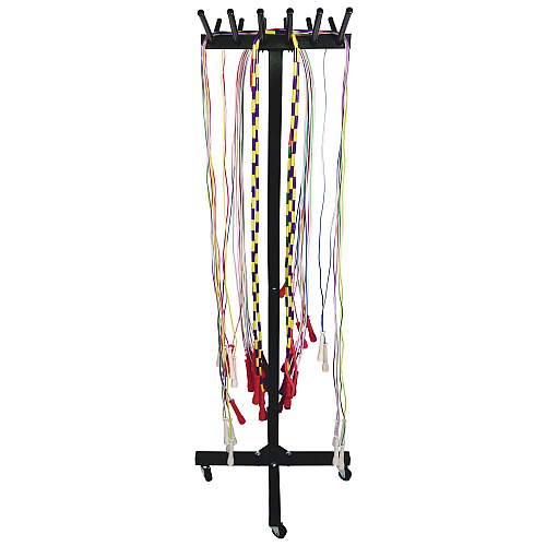 Champion Sports Portable Jump Rope Metal Rack, 23" x 23" x 65", Black (JRS12M)