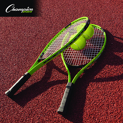 Champion Sports Tennis Net Set with 2 Rackets and 2 Tennis Balls (PTNSET)