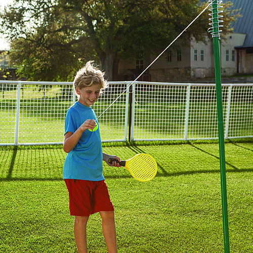 Champion Sports Tether Tennis Game Set, Two Paddles, Two Tennis Balls (TTGAME)