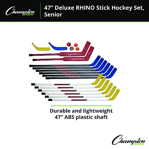 Champion Sports Indoor ABS Floor Hockey Set, 2 Pucks, 14 Sticks (HS47SET)