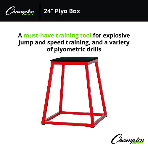 Champion Sports Plyo Box, 24" h, 21 x 21 Base (PXB24)