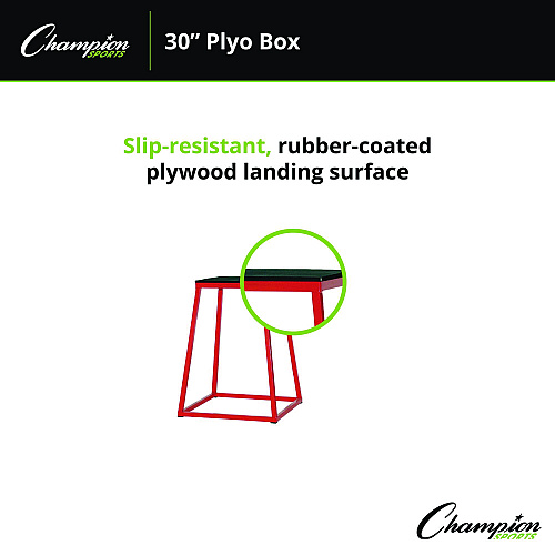 Champion Sports Plyo Box, 30" h, 24 x 24 Base (PXB30)
