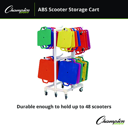 Champion Sports ABS Scooter Storage Cart, Plastic, 176 lb Capacity, 21 x 27 x 54, White (MSCART)