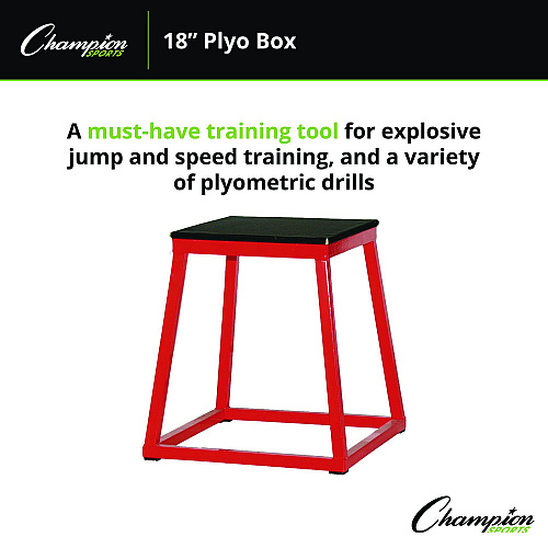 Champion Sports Plyo Box, 18" h, 18 x 18 Base (PXB18)