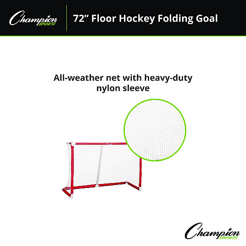 Champion Sports 72 Inch Floor Hockey Collapsible Goal, 24" x 72", 1.65" dia Frame (FHG72)