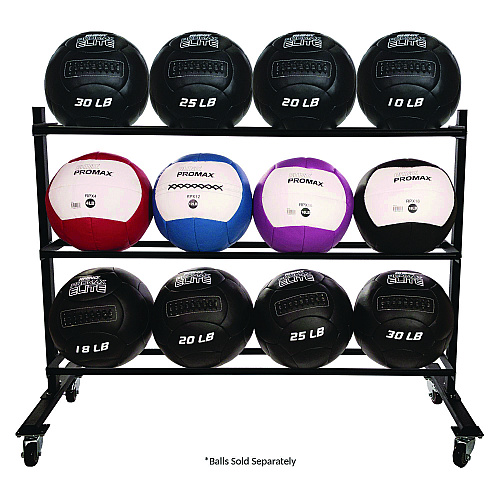 Champion Sports RPX Medicine Ball Rack, Metal, 220 lb Capacity, 18.5 x 62 x 45, Black (RPXRACK)