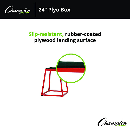 Champion Sports Plyo Box, 24" h, 21 x 21 Base (PXB24)