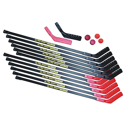 Champion Sports Ultra Shaft Hockey Set, Twelve 52" Hocket Sticks/Two Balls/Two Pucks/Two Extra Blades (US52SET)