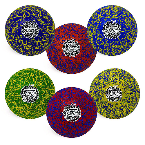 Champion Sports Rhino Skin Spider Dodgeball Set, 6.3" Diameter, Assorted Colors, 6/Set (RXSPDRSET)