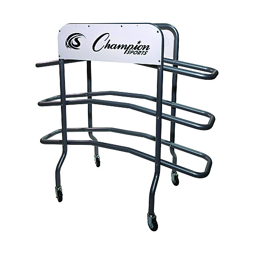 Champion Sports 3-Tier Pro Basketball Rack, Metal, 220 lb Capacity, 8 x 60 x 48, Silver (CBR15)