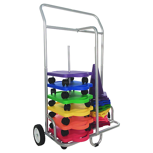 Champion Sports Scooter Storage Cart, Metal, 132 lb Capacity, 16 x 32 x 48, Silver (SC036)