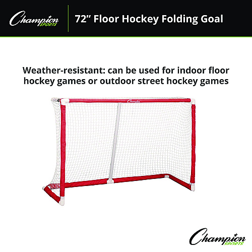 Champion Sports 72 Inch Floor Hockey Collapsible Goal, 24" x 72", 1.65" dia Frame (FHG72)