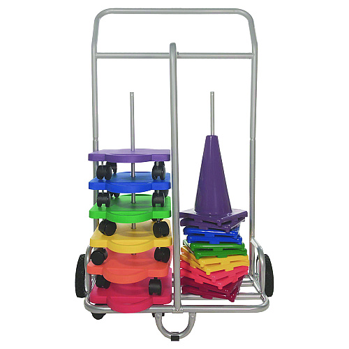 Champion Sports Scooter Storage Cart, Metal, 132 lb Capacity, 16 x 32 x 48, Silver (SC036)