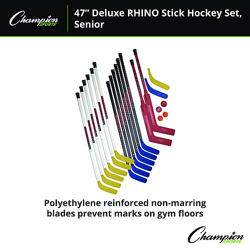 Champion Sports Indoor ABS Floor Hockey Set, 2 Pucks, 14 Sticks (HS47SET)