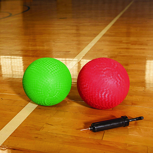 Champion Sports 8.5" Playground Ball Set with Pump, Assorted Colors, 6/Set (PG85XSET)