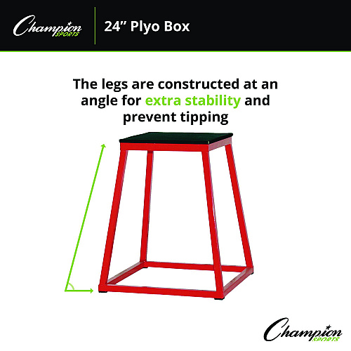 Champion Sports Plyo Box, 24" h, 21 x 21 Base (PXB24)