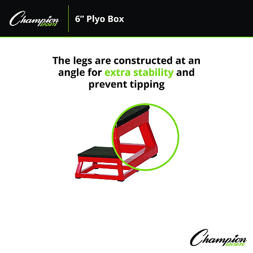 Champion Sports Plyo Box, 6" h, 13 x 13 Base (PXB6)