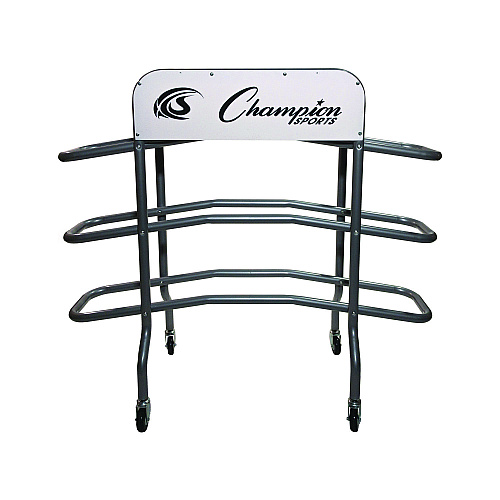Champion Sports 3-Tier Pro Basketball Rack, Metal, 220 lb Capacity, 8 x 60 x 48, Silver (CBR15)