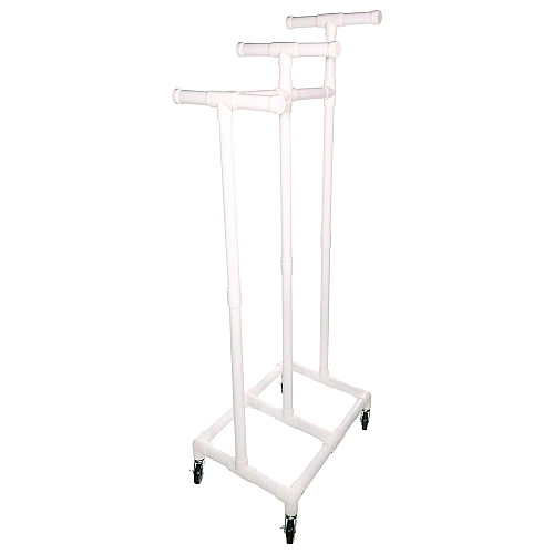 Champion Sports Jump Rope and Hoop Cart, Plastic, 19 x 28 x 69, White (RHRACK)
