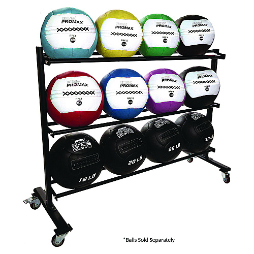 Champion Sports RPX Medicine Ball Rack, Metal, 220 lb Capacity, 18.5 x 62 x 45, Black (RPXRACK)