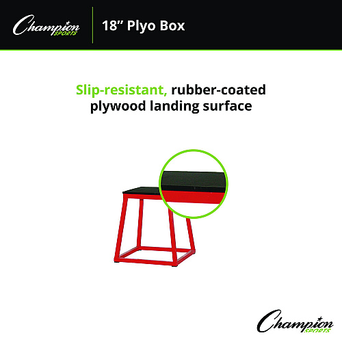 Champion Sports Plyo Box, 18" h, 18 x 18 Base (PXB18)
