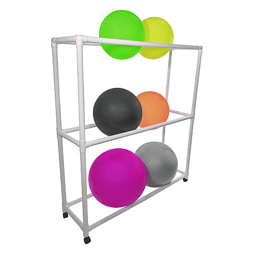 Champion Sports 9 Ball ABS Storage Cart, Plastic, 132 lb Capacity, 19 x 62 x 67, White (FPR1)