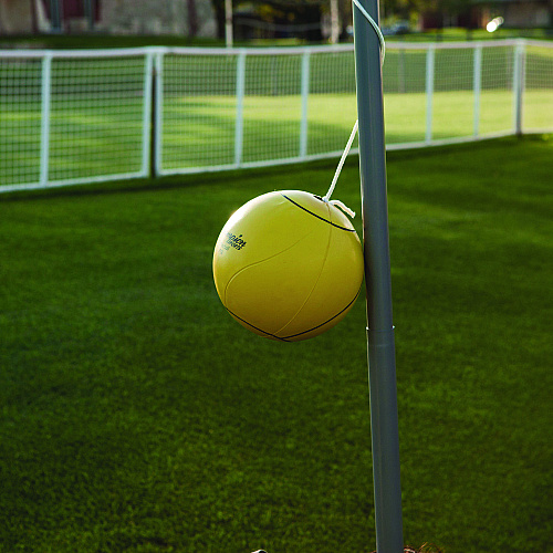 Champion Sports Deluxe Tetherball Tournament Set, Ball/24" Telescopic Poles/102" Cord/Carry Case/Pump/Needle (CG207)