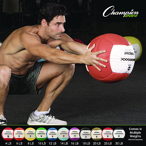 Champion Sports Rhino Promax Medicine Ball, 4 lb, Red (RPX4)