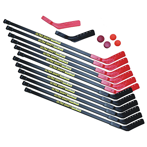 Champion Sports Ultra Shaft Hockey Set, Twelve 47' Hockey Sticks/Two Pucks/Two Balls/Two Extra Blades (US47SET)