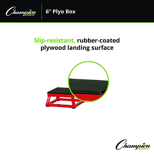Champion Sports Plyo Box, 6" h, 13 x 13 Base (PXB6)