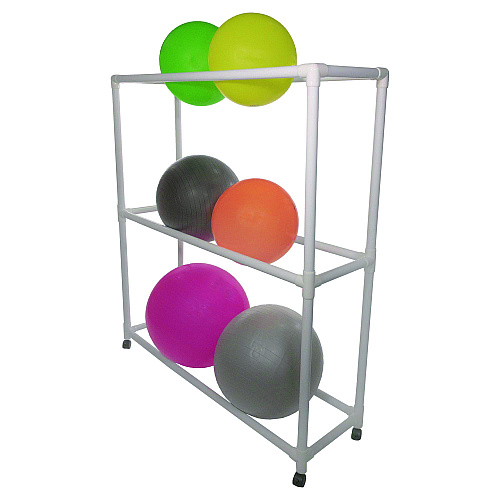 Champion Sports 9 Ball ABS Storage Cart, Plastic, 132 lb Capacity, 19 x 62 x 67, White (FPR1)