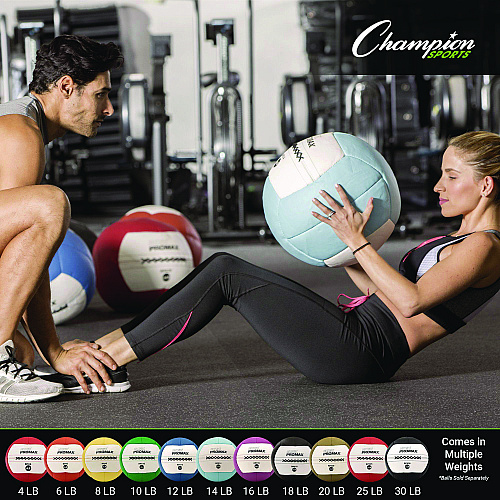 Champion Sports Rhino Promax Medicine Ball, 4 lb, Red (RPX4)