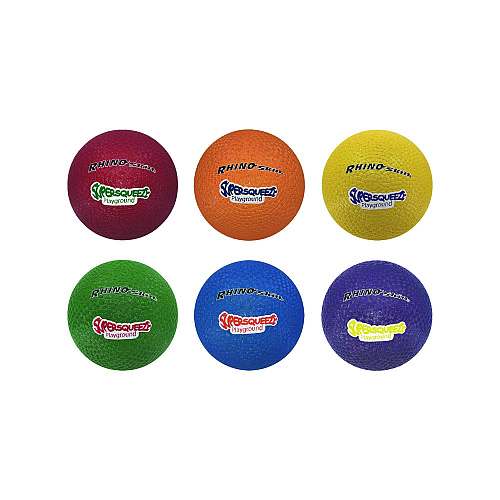 Champion Sports Rhino Skin Super Squeeze Playground Ball Set, 7.5" Diameter, Assorted Colors, 6/Set (SQPGSET)