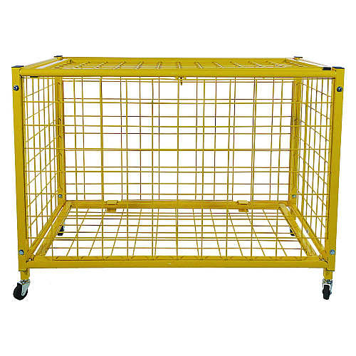 Champion Sports Full Size Lockable Ball Locker, Metal, 132 lb Capacity, 24 x 42 x 29.75, Yellow (LRCL)