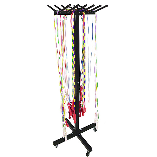 Champion Sports Portable Jump Rope Metal Rack, 23" x 23" x 65", Black (JRS12M)
