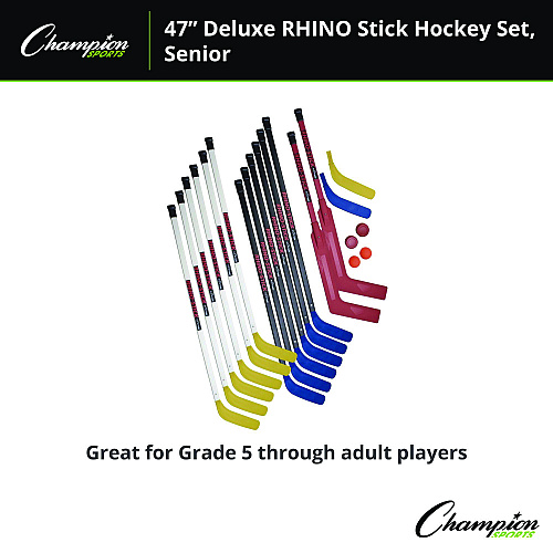Champion Sports Indoor ABS Floor Hockey Set, 2 Pucks, 14 Sticks (HS47SET)