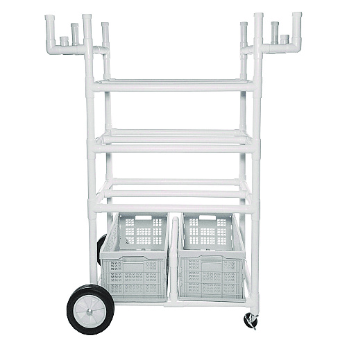 Champion Sports High Impact All-Terrain Heavy-Duty Cart, Plastic, 176 lb Capacity, 19 x 53 x 58, White (TWCART)