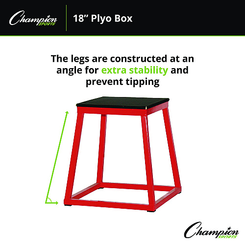 Champion Sports Plyo Box, 18" h, 18 x 18 Base (PXB18)