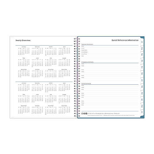 Blue Sky Ditsy Dapple Light CYO Cover Weekly/Monthly Lesson Planner, 9 Classes, 11 x 8.5 Sheets, 12-Month (July to June), 2025 to 2026 (132002)