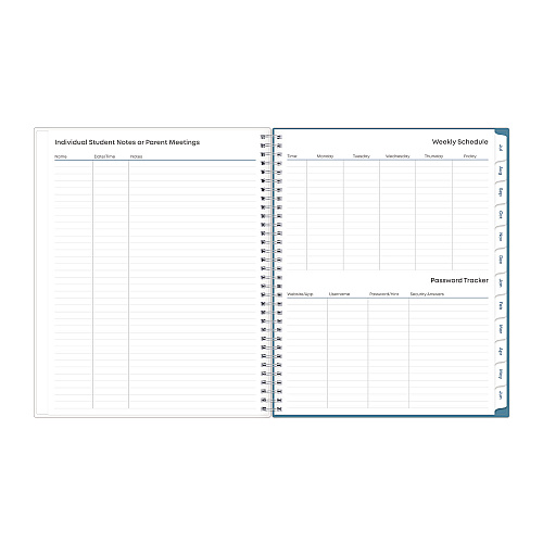 Blue Sky Ditsy Dapple Light CYO Cover Weekly/Monthly Lesson Planner, 9 Classes, 11 x 8.5 Sheets, 12-Month (July to June), 2025 to 2026 (132002)